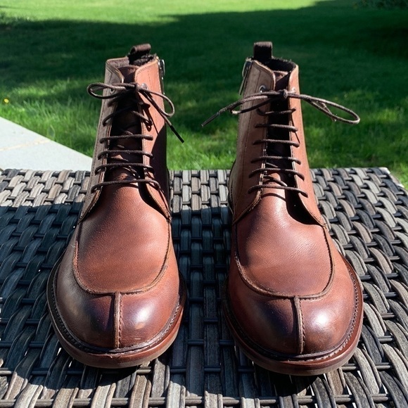 kenneth Cole for Saks Fifth Avenue RED First Class Leather Ankle Boots - Brown - Picture 3 of 12